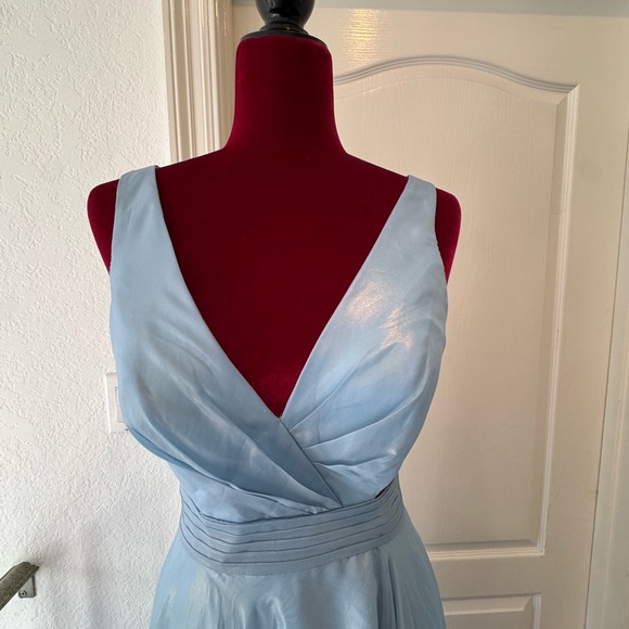 New Mac Duggal Shimmering Blue Ruffle Dress 49526 - Picture 6 of 13